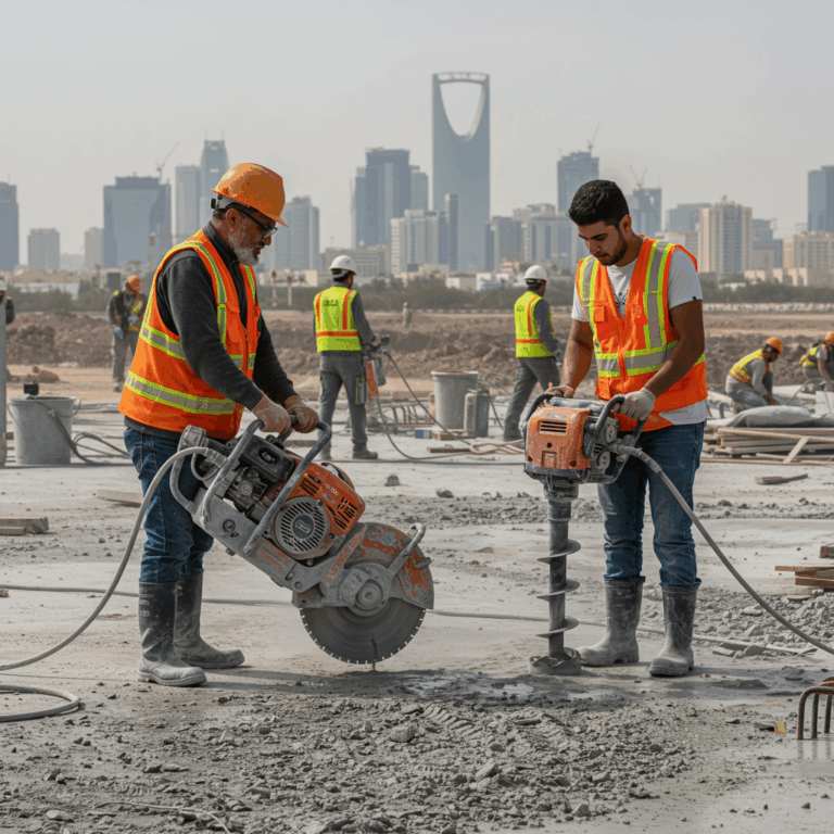 قص الخرسانة وفتحات الكور الرياض