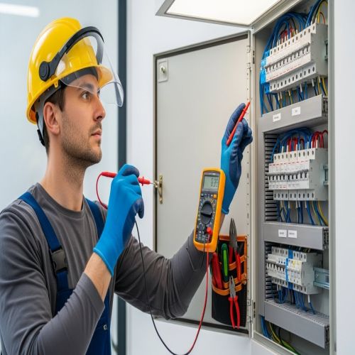 تأسيس الكهرباء للمباني في الجبيل